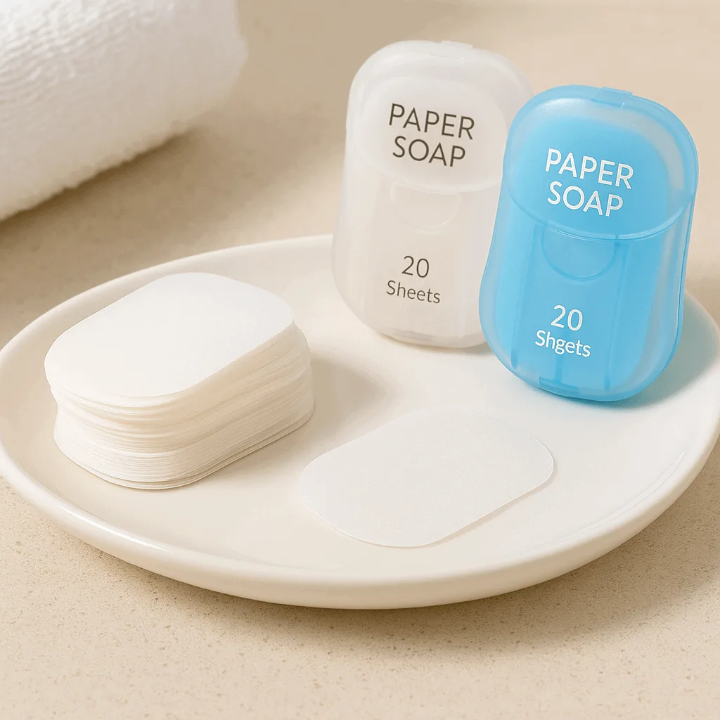 Paper Soap Introduction in a real-life travel setting demonstrating its portability and hygiene benefits