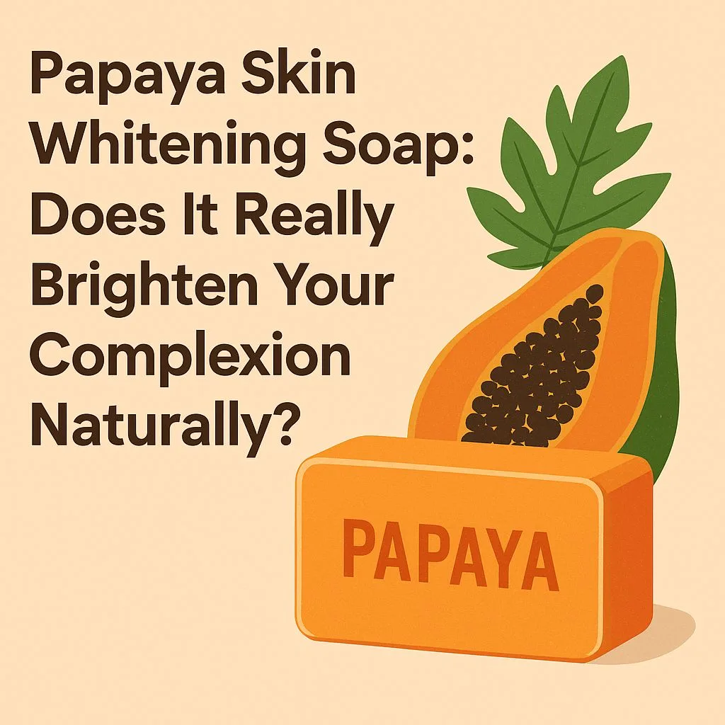 Illustration of Papaya Skin Whitening Soap highlighting its natural whitening ingredients