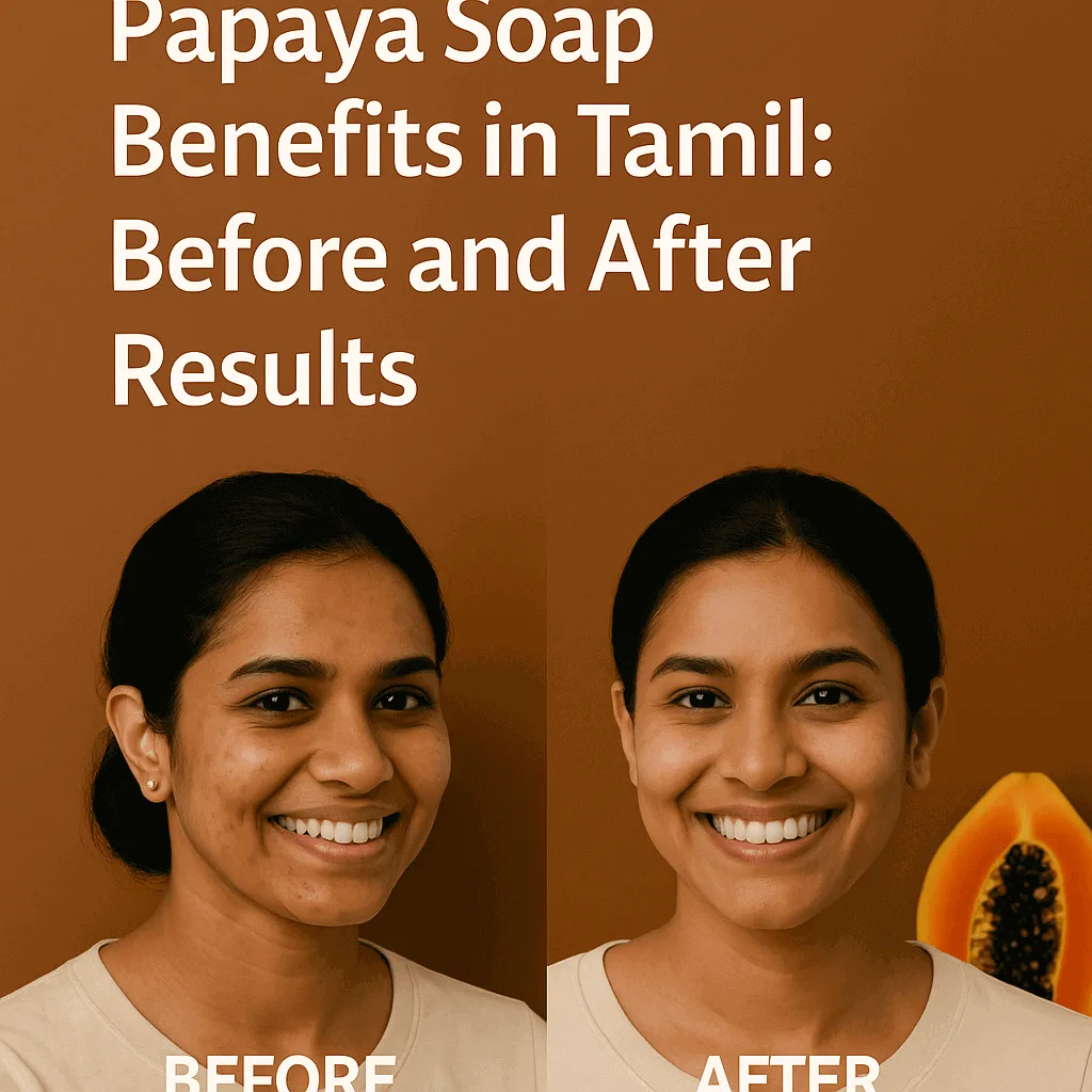 Papaya-soap-benefits-in-tamil displayed with natural ingredients and traditional skincare elements
