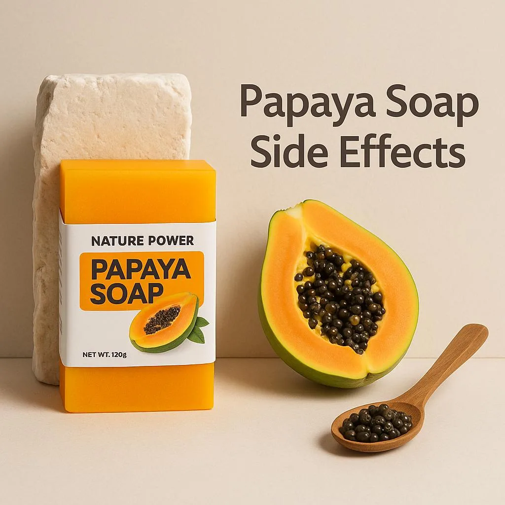 Visual breakdown of Nature Power Papaya Soap side effects and ingredient analysis