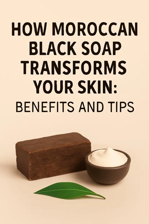 Moroccan Black Soap displayed alongside soothing products, perfect for enhancing skin texture and providing natural skincare benefits for a radiant complexion